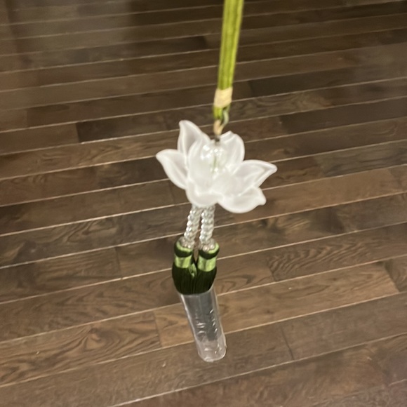 Lucky Lotus silent windchime car mirror decor door knob keychain jade like Glass - Picture 5 of 14